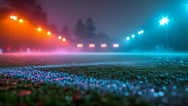 Nighttime Traffic Light Trails in the Rain