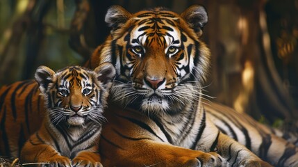 Bengal tiger with cubs
