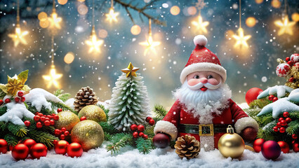 Obraz premium Beautiful christmas background decoration of many items flat lay 