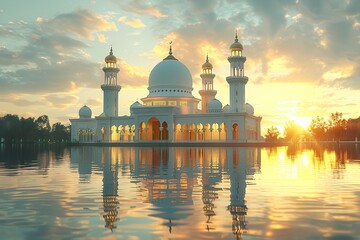 view of the mosque. - obrazy, fototapety, plakaty