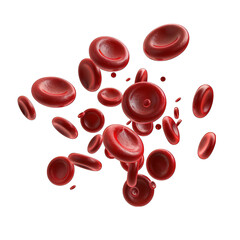 red cells isolated on white