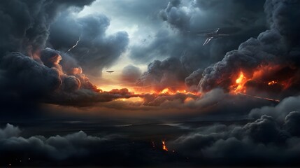 dramatic scene during a storm. Generated AI