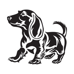 Dachshund Silhouette Vector ., illustration of a dog