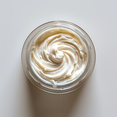 White cream cosmetic image in a glass jar