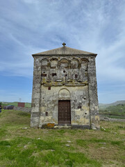 Fototapeta na wymiar Church of San Nicola di Trullas, medieval church in Semestene in central Sardinia