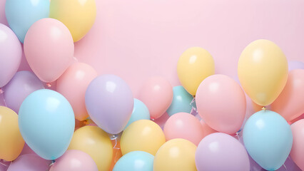 Fototapeta na wymiar pastel colored balloons background
