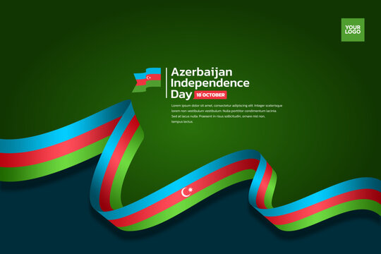 Azerbaijan flag background, azerbaijan independence day 18th october. - Powered by Adobe