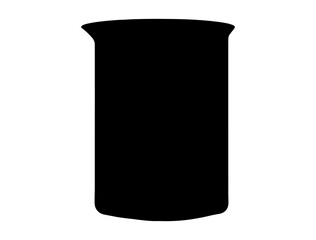 Beaker silhouette vector art white background