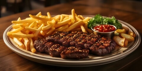 Specialty Food, Small Twist, gourmet, meat plate, fries