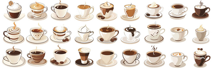 Obraz premium Coffee vector set clipart design