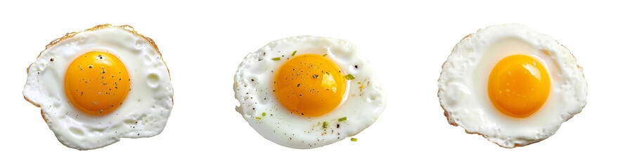 Set of ried Egg on white background