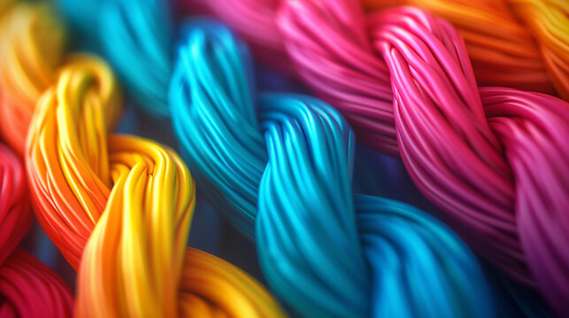Colorful cable background concept with empty space and vivid color.