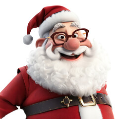 Kind Santa Claus character on transparent background PNG