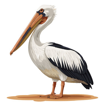 Pelican Cartoon Icon, Isolated Transparent Background Images