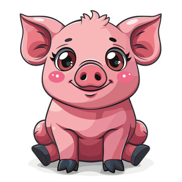 Pig Cartoon Icon, Isolated Transparent Background Images