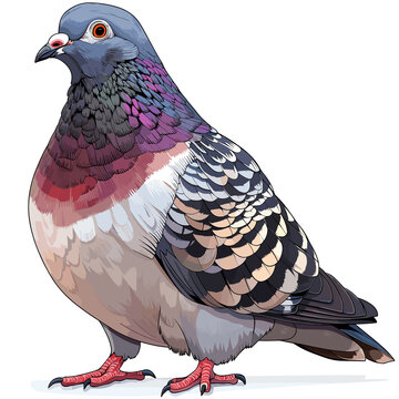 Pigeon Cartoon Icon, Isolated Transparent Background Images