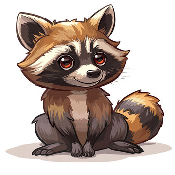 Raccoon Cartoon Icon, Isolated Transparent Background Images