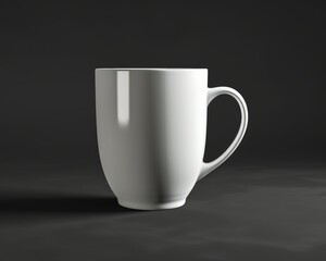 Obraz premium A simple white coffee cup is placed on top of a wooden table