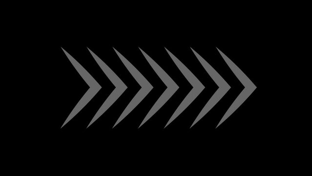 Animated arrows for the overlay video layer. swipe up animation. Continuous group of arrow blending together and going in one direction.