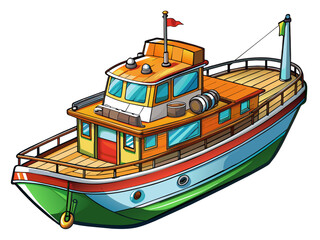 Highly detailed vector of a boat.