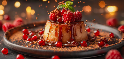 Picture of delicious desserts Suitable for use in advertising. Technology products and website design work Image generated by AI