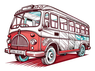 Highly detailed vector of a bus.