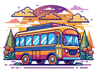 Highly detailed vector of a bus.