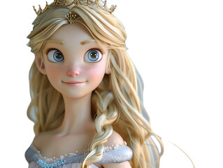 AI generate of cute princess on transparent background PNG