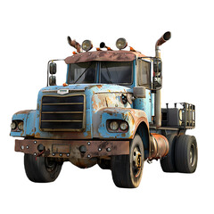 AI generate old truck character on transparent background PNG