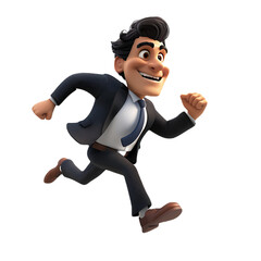 Successful and happy businessman characters on PNG transparent background