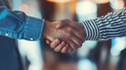 Business concept. Partners shaking hands after business deal. Partners who agree on cooperation. - obrazy, fototapety, plakaty