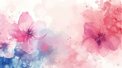 Abstract Watercolor Flower Design Background: Vibrant Floral Artistry