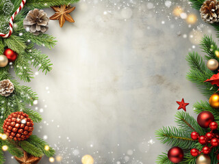 Obraz na płótnie Canvas Beautiful christmas background decoration of many items flat lay 