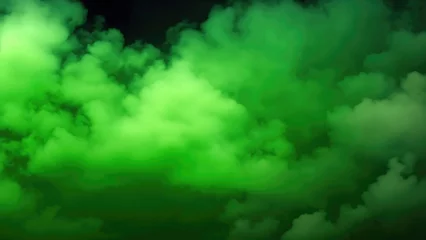 Wandcirkels aluminium Green Atmospheric background of smoke and clouds. Spooky cloudscape with ethereal swirls © Reazy Studio