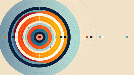 A conceptual abstract design with a series of concentric circles and a central dot, symbolizing the influence and impact of leadership Ai Generative