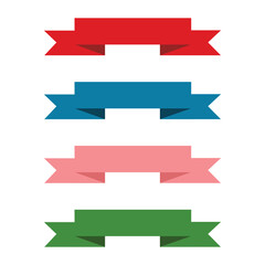 Set of colorful and shapes ribbon banners vector illustration
