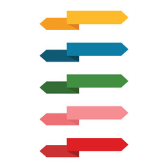 Set of colorful and shapes ribbon banners vector illustration