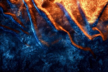 Abstract Painting of Orange and Blue Colors. Generative AI