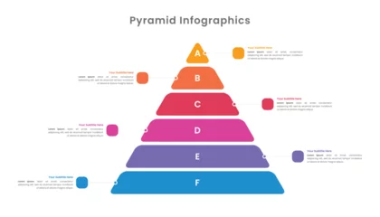 Fotobehang Pyramid vector infographic with 6 levels © KadekDwi