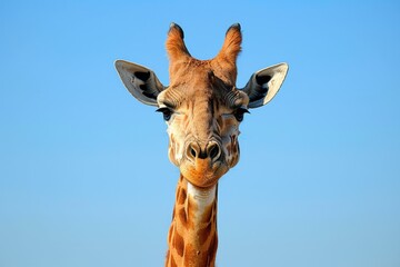 Impressive portrait: Giraffe in the savannah. Majestic beauty of wildlife captured.