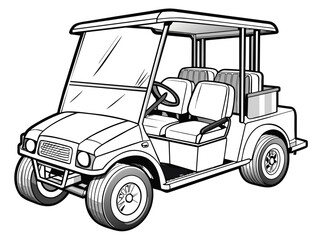 Highly detailed vector of a golf car.