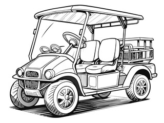 Fototapeta premium Highly detailed vector of a golf car.