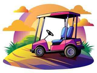Highly detailed vector of a golf car.