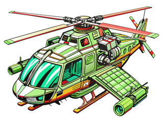 Highly detailed vector of a helicopter.