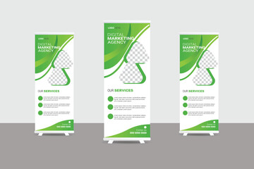 Modern abstract business roll up banner design template vector