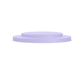 Pedestal and platform, stand stage, cylinder. White 3d podium mockup in different shapes. Round and square empty stages and podium stairs vector 3d template. Template for promotional items.
