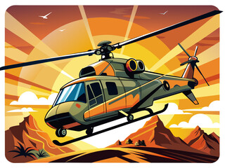 Fototapeta na wymiar Highly detailed vector of a helicopter.