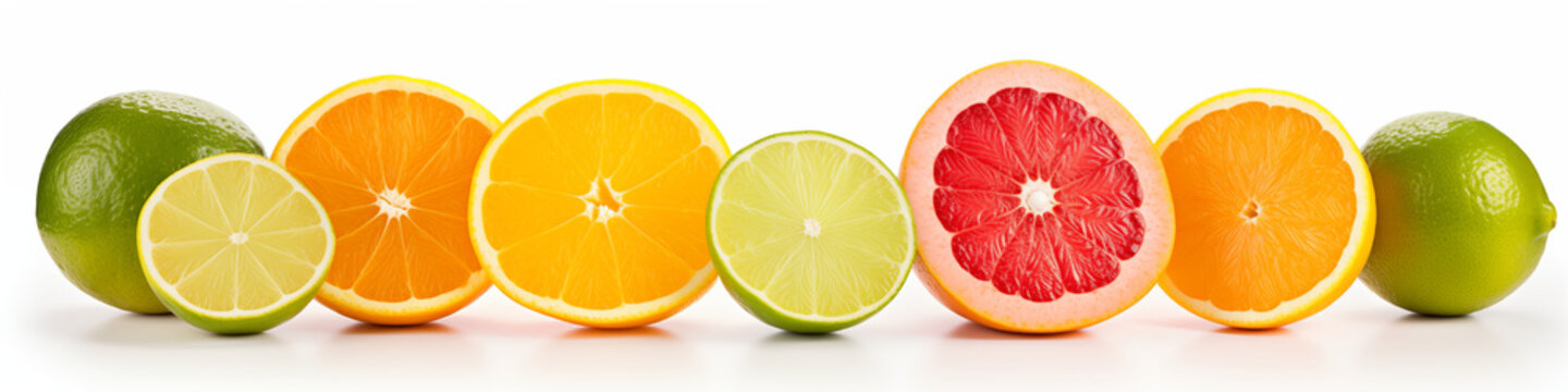 fresh citrus fruits on white crumpled paper background, Collection of citrus fresh fruits 