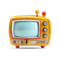 3d cute yellow toy tv