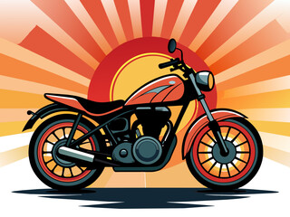 Fototapeta na wymiar Highly detailed vector of a motorbike.